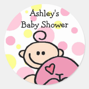 Sticker Rond Vous êtes invité Tickled Pink Girl