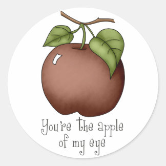 Sticker Rond Vous êtes la pomme de mon oeil