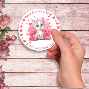 Sticker Rond Vous êtes la Saint Valentin Meow Small Kid’s Class