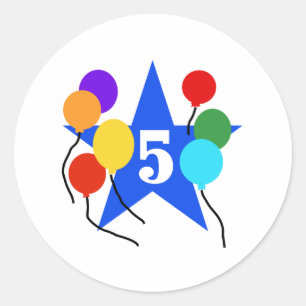 Sticker Rond Vous êtes le 5ème anniversaire de la Star