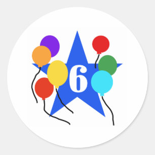 Sticker Rond Vous êtes le 6ème anniversaire de la Star