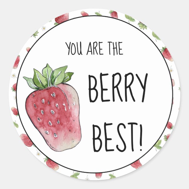 Sticker Rond Vous êtes le Berry Best Strawberry Classic Round S (Devant)