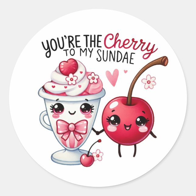 Sticker Rond Vous êtes le Cerisier de My Sundae - (Devant)