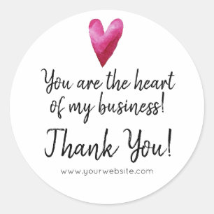 Sticker Rond Vous êtes le coeur de mon Merci d'affaires