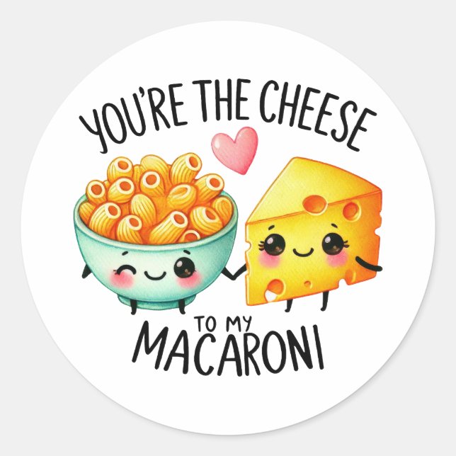 Sticker Rond Vous êtes le fromage à My Macaroni - (Devant)