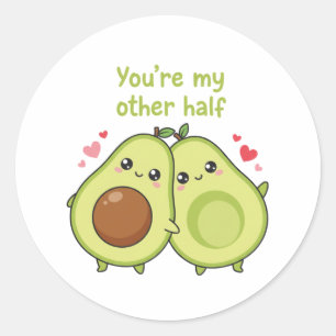 Sticker Rond Vous êtes mon autre moitié Cute Avocado Saint-Vale