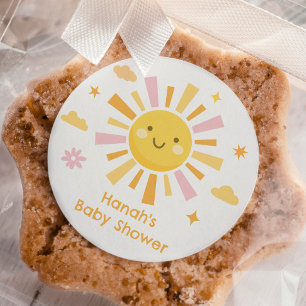 Sticker Rond Vous êtes mon baby shower ensoleillé