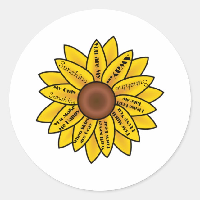 Sticker Rond Vous êtes mon soleil (Devant)