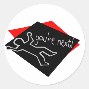 Sticker Rond Vous êtes prochain contour de craie