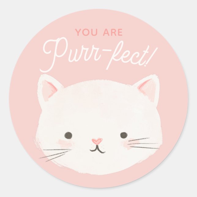 Sticker Rond Vous êtes Purrfect Kitty Cat Classroom Saint-Valen (Devant)