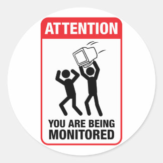 Sticker Rond Vous Êtes Surveillé - Humour De Bureau