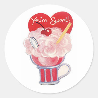 Sticker Rond Vous êtes Sweet Vintage Retro Soda Card