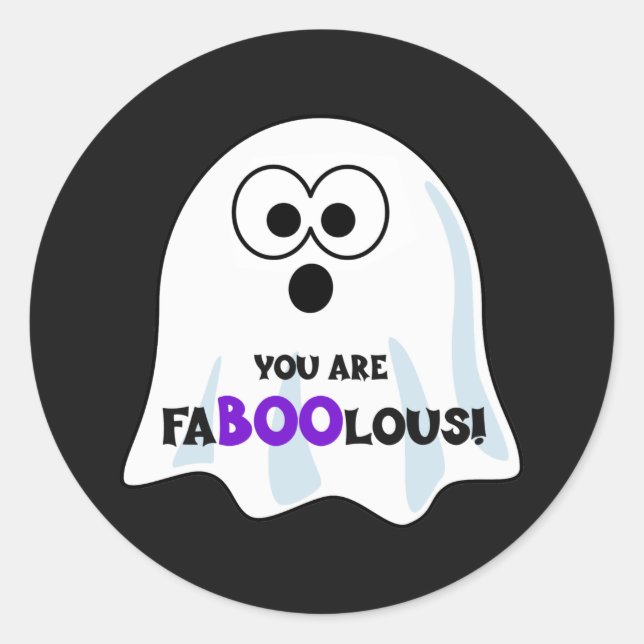 Sticker Rond Vous êtes un fantôme de Halloween FaBOOlous (Devant)