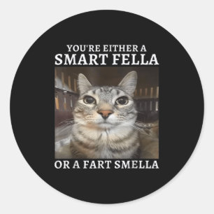 Sticker Rond Vous êtes un Fella intelligent ou un Fart Smella d