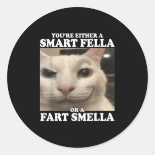 Sticker Rond Vous êtes un Fella intelligent ou un Fart Smella d