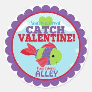 Sticker Rond Vous êtes un grand poisson de classe Valentines