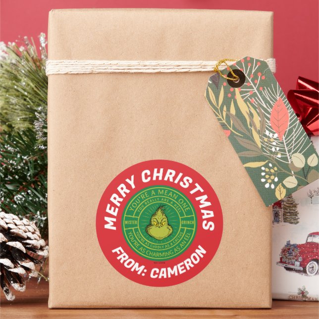 Sticker Rond Vous êtes un Grinch méchant | Joyeux Noël (vacances)