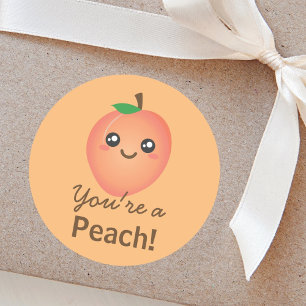 Sticker Rond Vous êtes un Peach Sweet Kawaii Cute Funny Foodie