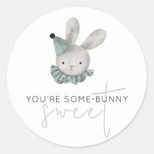 Sticker Rond Vous êtes un peu de lapin doux adorable Rustique