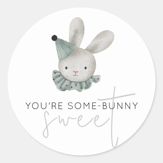 Sticker Rond Vous êtes un peu de lapin doux adorable Rustique (Devant)