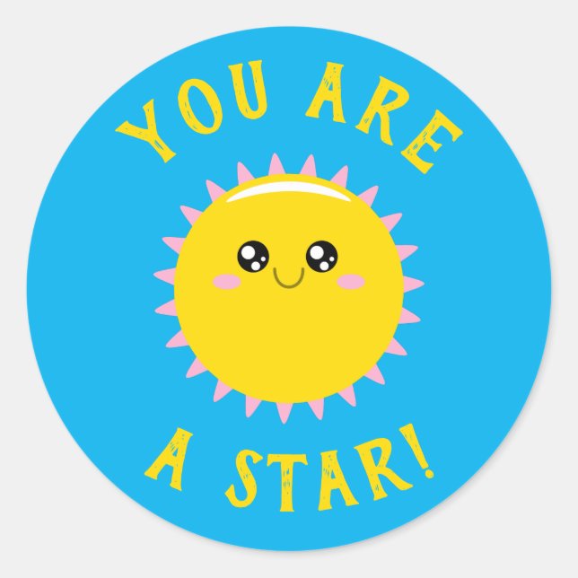 Sticker Rond Vous êtes une étoile (Devant)