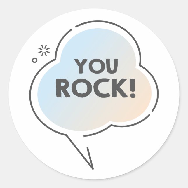Sticker Rond Vous faites du rock conversation nuage émoji (Devant)