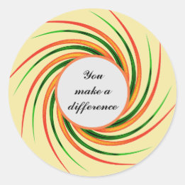 Sticker Rond Vous faites une différence Fils colorés