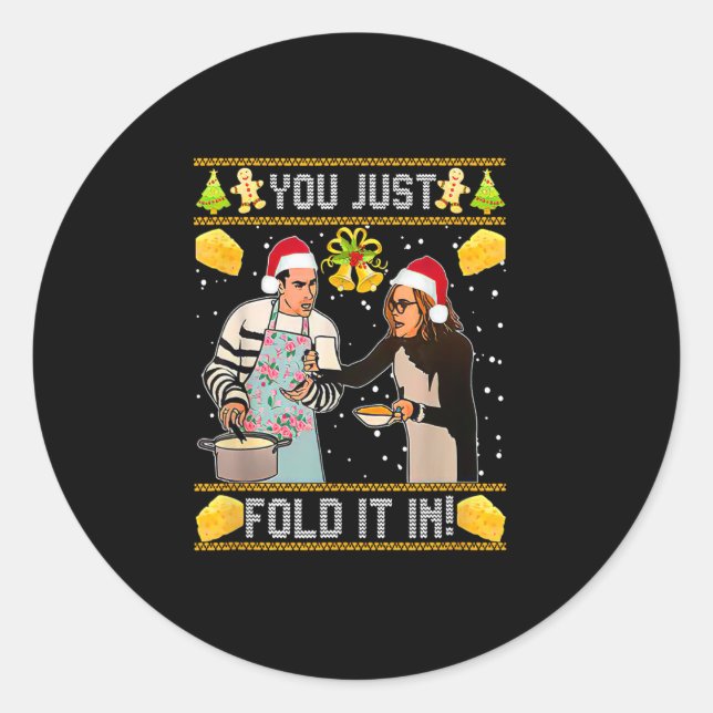 Sticker Rond vous le pliez juste à Noël (Devant)