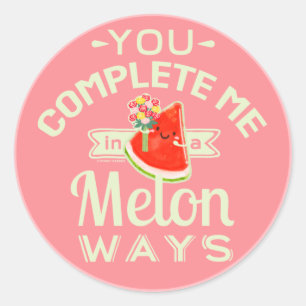 Sticker Rond Vous me complérez de manière Melon   Pun de past