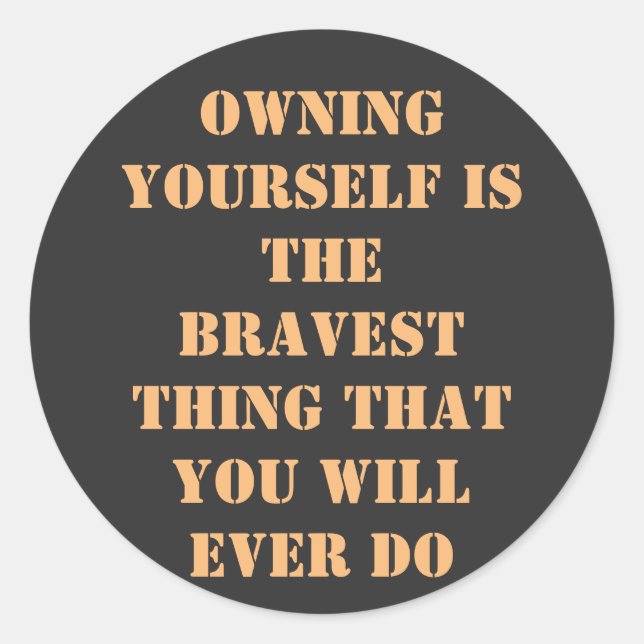 Sticker Rond Vous-même Motivationnel mots avec un texte simple (Devant)