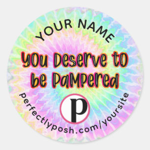 Sticker Rond Vous méritez d'être choyé Tie Dye