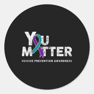 Sticker Rond Vous Mois Cadeau de Prévention du Suicide Ruban Sa