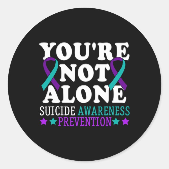 Sticker Rond Vous n'êtes pas la seule prévention du suicide de  (Devant)