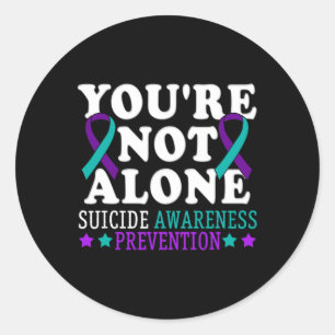 Sticker Rond Vous n'êtes pas la seule prévention du suicide de 