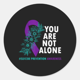 Sticker Rond Vous n'êtes pas seul - Mois de la sensibilisation