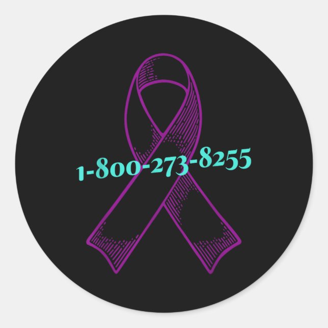 Sticker Rond Vous N'Êtes Pas Seul, Sensibilisation Au Suicide (Devant)