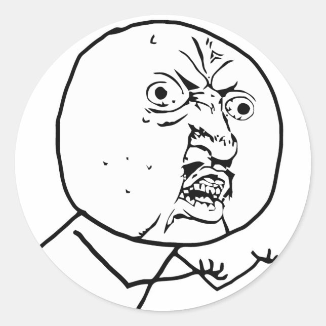 Sticker Rond Vous pas de rage face comique lol rofl (Devant)