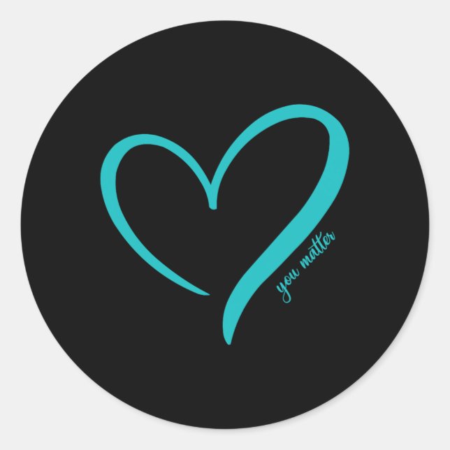 Sticker Rond Vous Prévention du suicide Sensibilisation Turquoi (Devant)