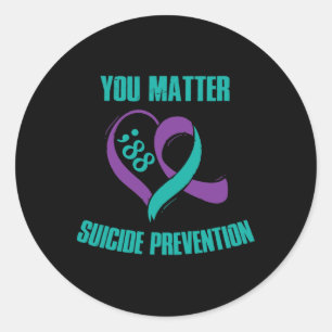 Sticker Rond Vous Problème 988 Prévention du suicide Prévention