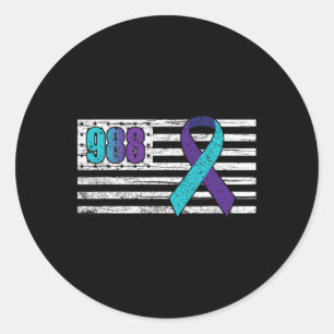 Sticker Rond Vous Problème 988 Prévention du suicide Prévention