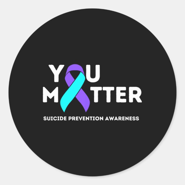 Sticker Rond Vous Problème - Prévention du suicide Turquoise Pu (Devant)
