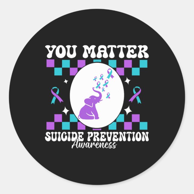 Sticker Rond Vous Problème Prévention Suicide Sensibilisation F (Devant)