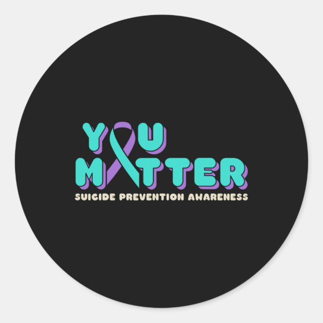 Sticker Rond Vous Problème Prévention Suicide Sensibilisation T (Devant)