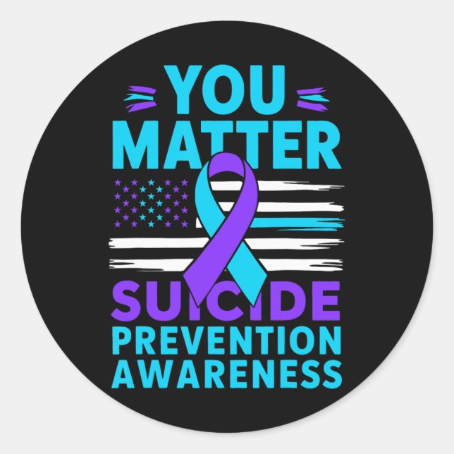 Sticker Rond Vous Problème Prévention Suicide Sensibilisation T (Devant)
