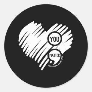 Sticker Rond Vous Semicolon Sensibilisation à la santé mentale 