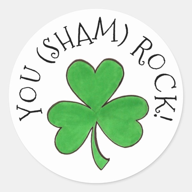 Sticker Rond Vous (Sham) Rock Green Shamrock Congrats de trèfle (Devant)