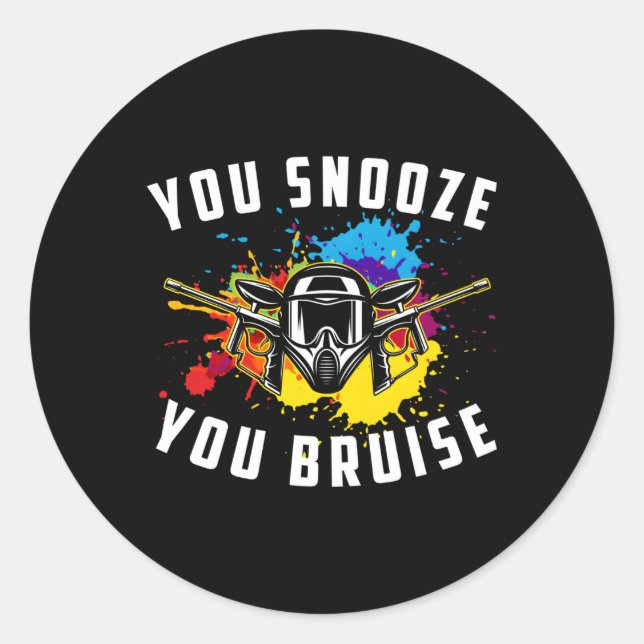 Sticker Rond Vous Snooze Vous Bruise Paintball Jeune (Devant)