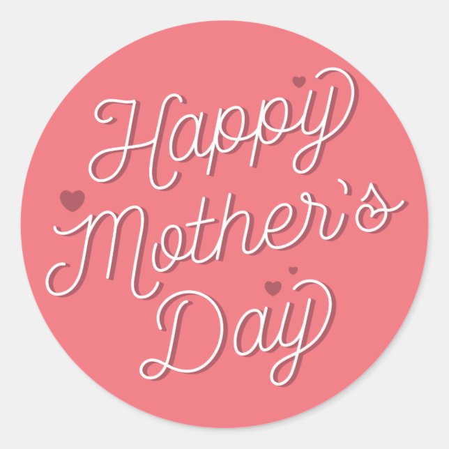 Sticker Rond Vous souhaitant une bonne fête des mères / Autocol (Devant)
