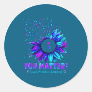 Sticker Rond Vous Tournesol Prévention du Suicide Sensibilisati