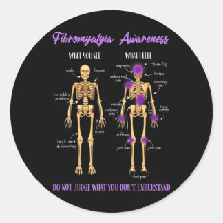 Sticker Rond Vous Voyez Ce Que Je Ressens Squelette Fibromyalgi